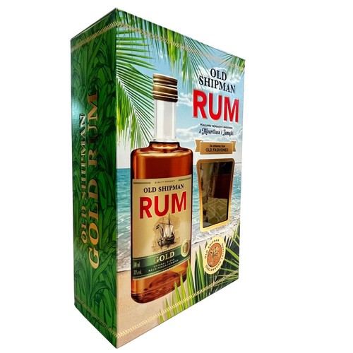 Rum ciemny Gold alk. 38,0% + szklanka Old Shipman 500 ml