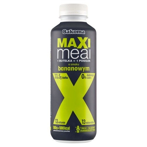 Maxi Meal Napój mleczny o smaku bananowym Bakoma 500 g