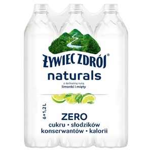 Woda niegazowana smakowa Naturals Limonka i Mięta Żywiec Zdrój 6 x 1,2 l