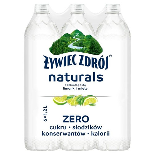 Woda niegazowana smakowa Naturals Limonka i Mięta Żywiec Zdrój 6 x 1,2 l