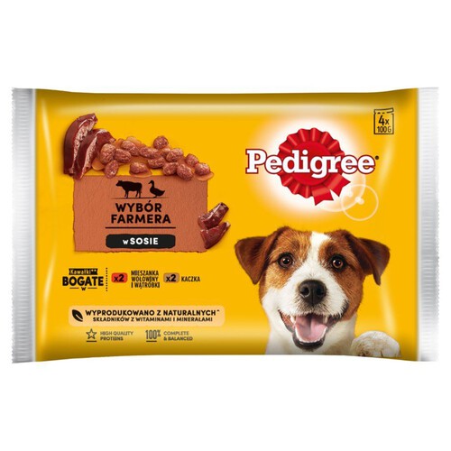 Karma mokra dla psów z kaczką i wołowiną  Pedigree 4 x 100 g