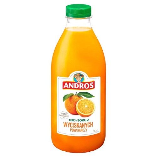 Sok tłoczony z pomarańczy 100% Andros 1 l