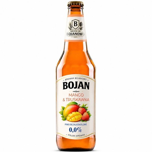Piwo bezalkoholowe smakowe Mango i Truskawka alk. 0,0% obj. Bojan 500 ml