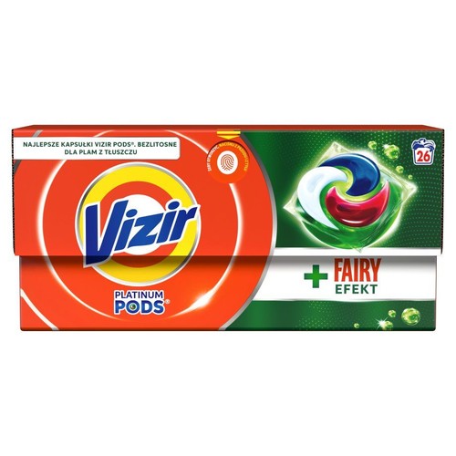 Kapsułki do prania + Fairy Efect  Vizir 26 kapsułek