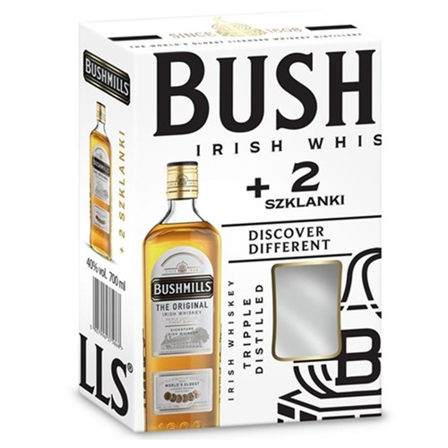 Original Whisky + 2 szklanki Bushmills zestaw