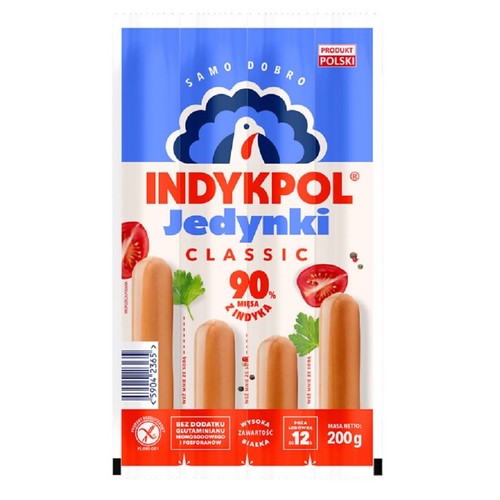 Parówki z indyka bez glutenu Indykpol 200 g