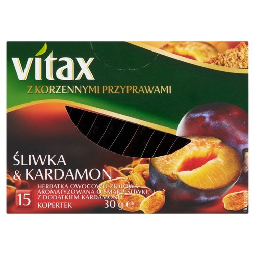 Herbata ziołowo-owocowa śliwka & kardamon Vitax 15 torebek