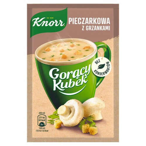 Gorący kubek pieczarkowa z grzankami  Knorr 18 g