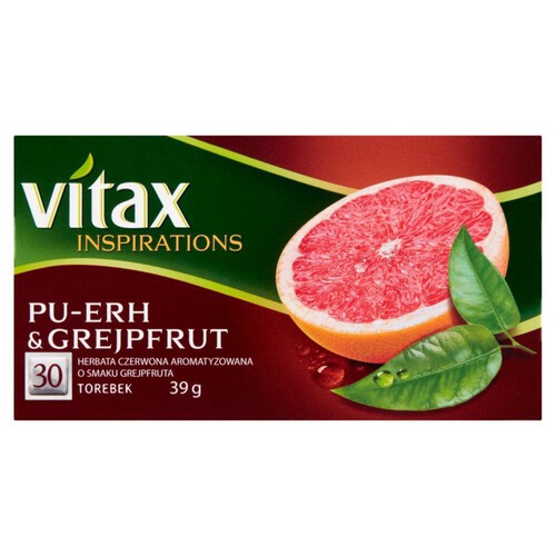 PU-ERH Herbata czerwona o smaku grejpfruta Vitax 30 torebek