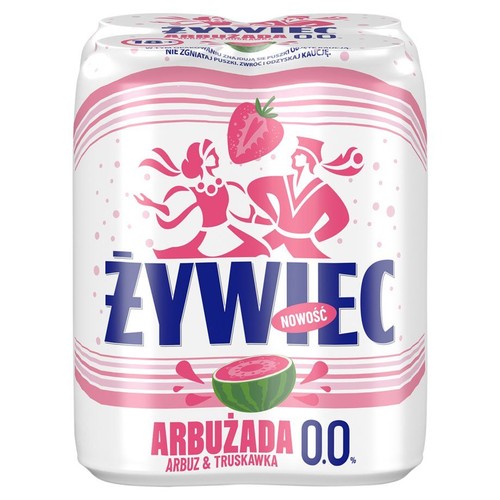 Piwo bezalkoholowe Arbużaba arbuz & truskawka alk. 0% obj.   Żywiec 4 x 500 ml