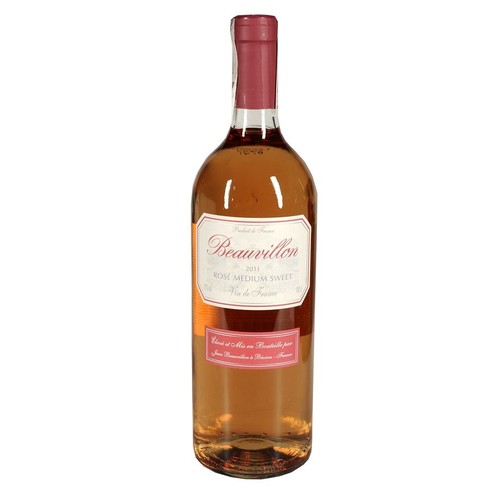 Wino francuskie różowe półsłodkie Rose alk. 13,0% obj. Beauvillon  1 l