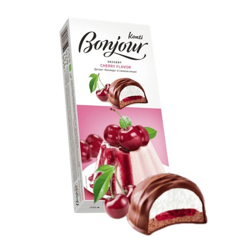 Praliny Bonjour Dessert o smaku wiśni    Konti 232 g