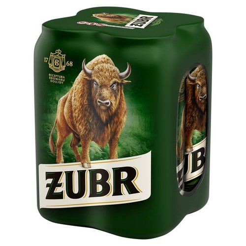 Piwo jasne, alk. 6,0 % obj. Żubr 4 x 500 ml