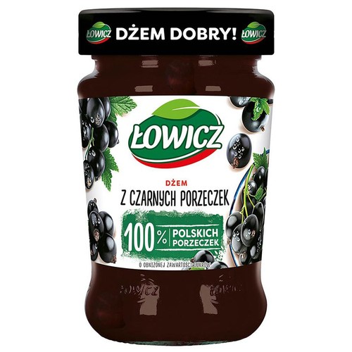 Dżem z czarnych porzeczek o obniżonej zawartości cukrów Łowicz 280 g
