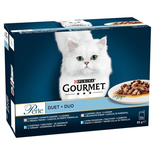 Karma mokra dla kotów Perle Duo 4 smaki Gourmet 12 x 85 g