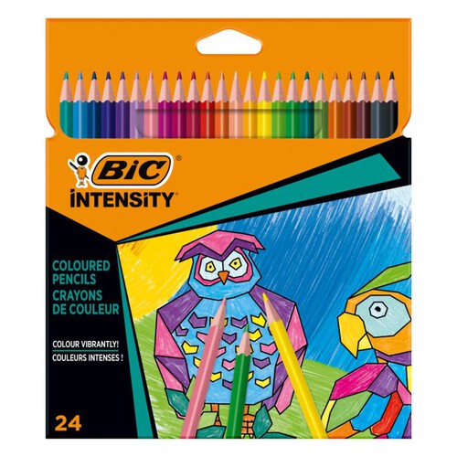 Kredki trójkątne BIC Intensity 1,3 mm różne kolory 24 szt. BIC 24 sztuki