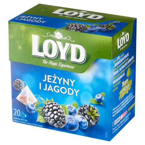 Herbatka owocowa o smaku jeżyny i jagody  Loyd 20 torebek