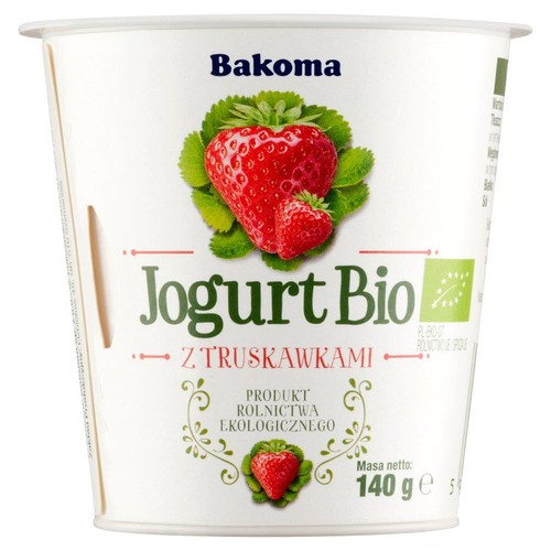 BIO jogurt z truskawkami Bakoma 140 g