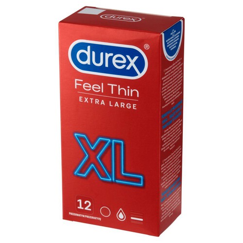 Prezerwatywy Feel Thin XL   Durex 12 sztuk