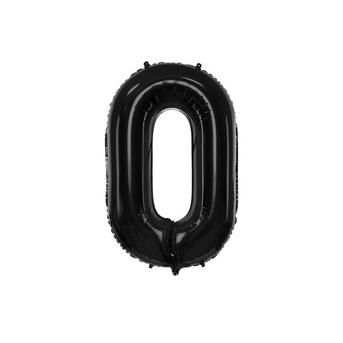 Balon foliowy Cyfra "0" czarny 86cm Party Deco 1 sztuka