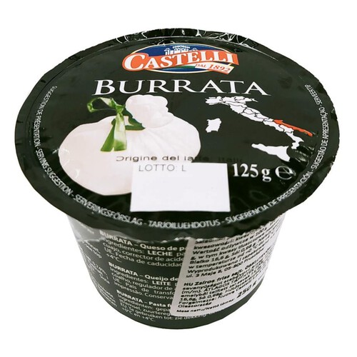 Burrata ser miękki podpuszczkowy niedojrzewający w zalewie solankowej Castelli 125 g