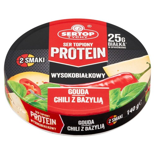 Ser topiony proteinowy gouda  z chili i bazylią  Sertop 140 g