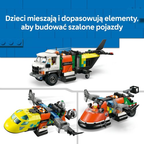 City Zestaw z samolotem, ciężarówką serwisową i poduszkowcem 60505 LEGO 1 sztuka