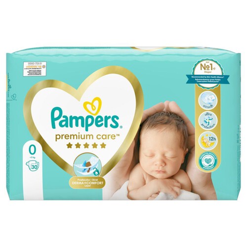 Pieluchy Premium Care 0  3 kg Pampers 30 sztuk