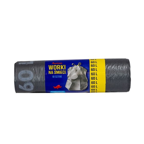 Worki na śmieci 60L srebrne Auchan 10 sztuk