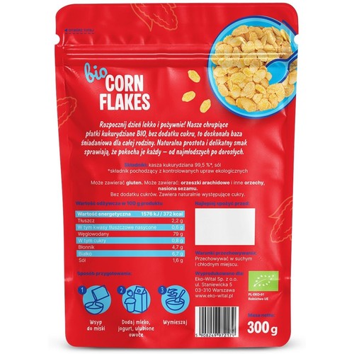 BIO Ekologiczne płatki kukurydziane EurEKO! 300 g