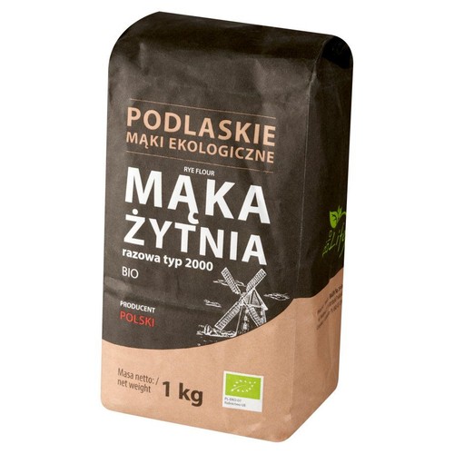 BIO Mąka żytnia. razowa  Podlaskie mąki ekologiczne 1 kg