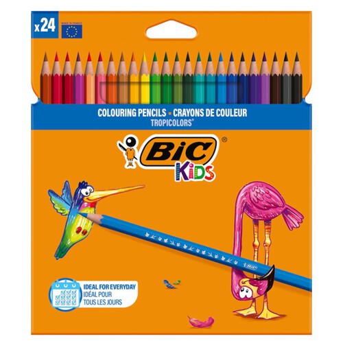 Kids Tropicolors Kredki ołówkowe 24 kolory Bic 24 sztuki