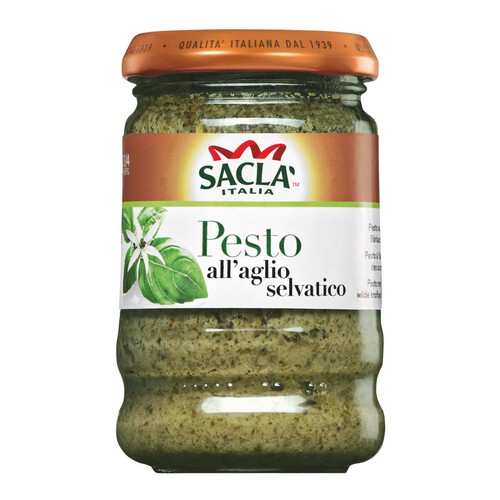 Pesto sos z bazylią i niedźwiedzim czosnkiem Sacla 190 g