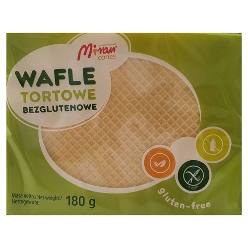 Wafle tortowe bezglutenowe Miran  180 g