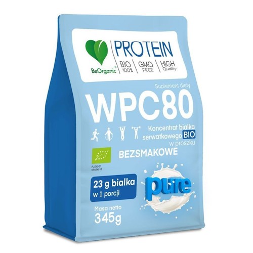 BIO Koncentrat białka serwatkowego WPC 80 Pure   BeOrganic 345 g