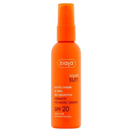 Suchy olejek w żelu do opalania SPF 20   ZIAJA 90 ml