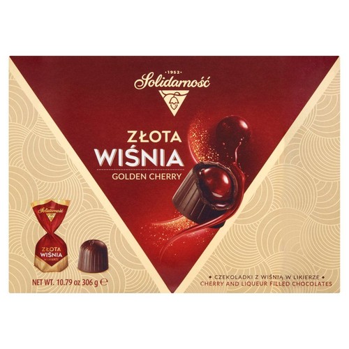 Czekoladki z wiśnią w likierze  Solidarność 306 g
