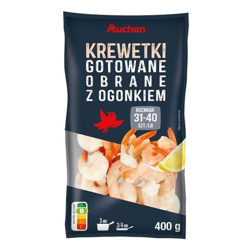 Krewetki białe gotowane 31/40   Auchan 400 g