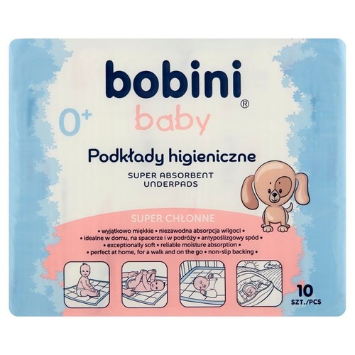 Super chłonne podkłady higieniczne dla niemowląt i dzieci Bobini 12 stuk
