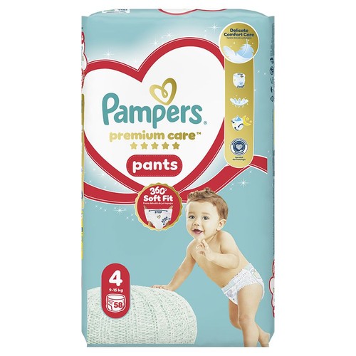 Pieluszki Premium Care Pants 4  9-15 kg  Pampers 58 sztuk