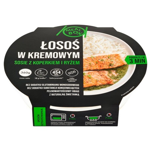 Łosoś w kremowym sosie z koperkiem i ryżem Meal Box 360 g