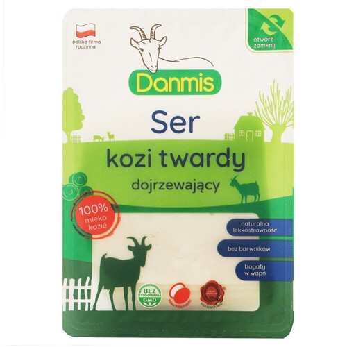 Ser kozi twardy dojrzewający w plastrach Danmis 100 g 