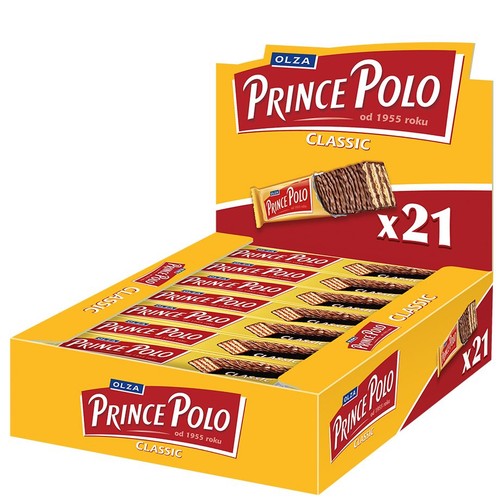 Wafelek z kremem kakaowym oblany czekoladą Prince Polo 21 x 17,5 g