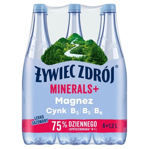 Woda lekko gazowana Minerals+  Żywiec Zdrój 6 x 1,2 l