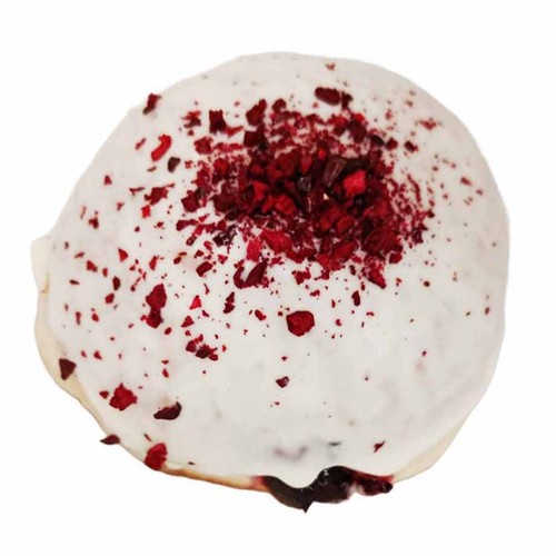 Pączek z nadzieniem truskawkowym w lukrze  Cukiernia Auchan 70 g
