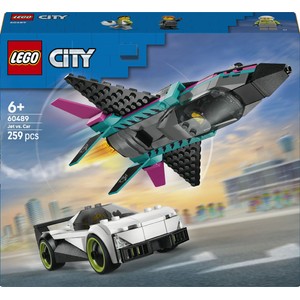 City Odrzutowiec kontra samochód 60489, zestaw z samolotem i samochodem LEGO 1 sztuka
