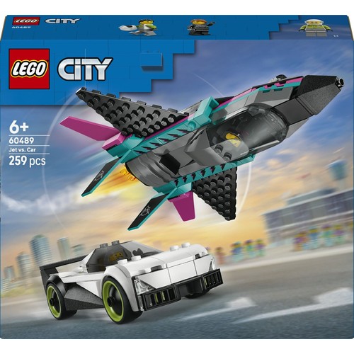 City Odrzutowiec kontra samochód 60489, zestaw z samolotem i samochodem LEGO 1 sztuka