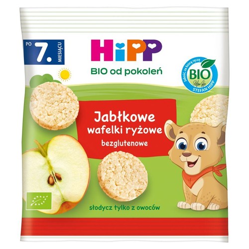 BIO Jabłkowe wafelki ryżowe dla niemowląt i małych dzieci HiPP 35 g