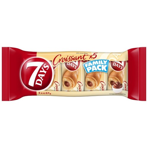 Opakowanie 7 Days Croissant z nadzieniem kakaowym. Zestaw rodzinny, 5 sztuk.
