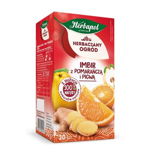 Herbatka owocowa Imbir z pomarańcza i pigwą  Herbapol 20 torebek
